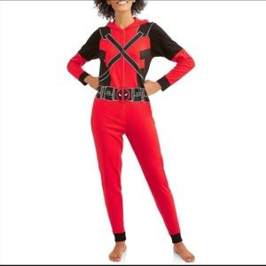 NEW Deadpool MarvelFleece Union Suit Hooded Pajama